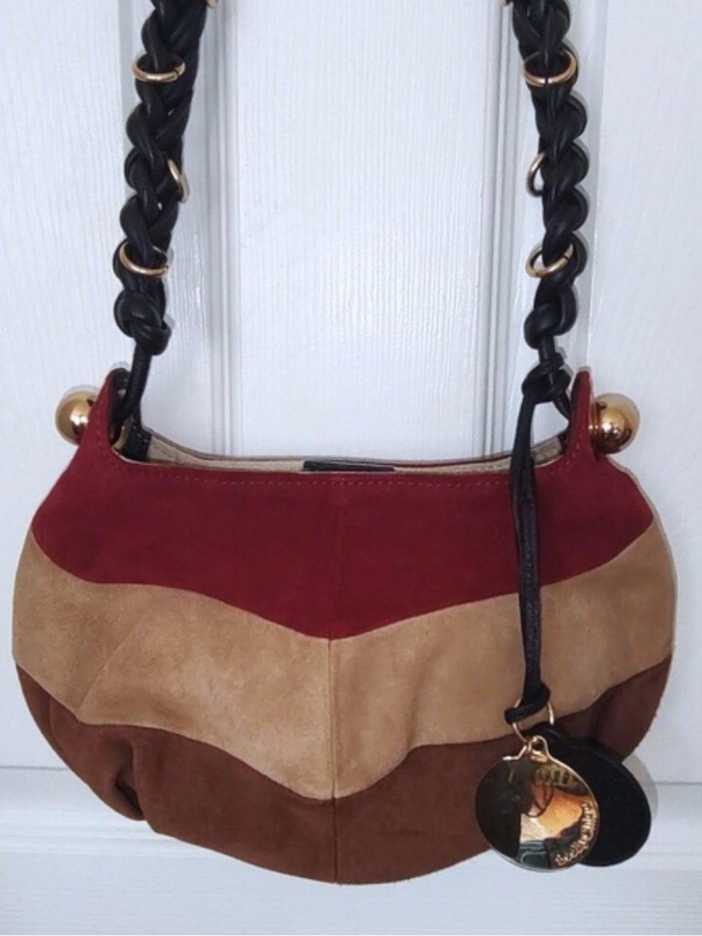 New See By Chlo "Maddy" Colorblock Suede Hobo Bag